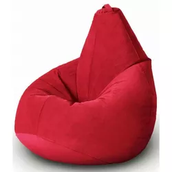 купить Кресло-мешок BeanBag BM5828, Кресло Груша из велюра Standart, с двойным чехлом, L, Красный в Кишинёве 