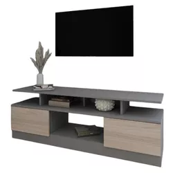 cumpără Comodă TV Smartex (16515) Т9 140cm TV Grafit+Stejar Deschis în Chișinău 