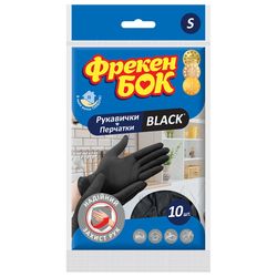 Перчатки из латекса Фрекен Бок Black, S, 10 шт