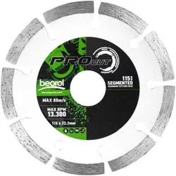 купить Диск отрезной Beorol 1250566 Сегментный алмазный диск 115x7.0x22.23 мм в Кишинёве 