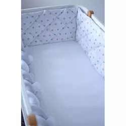 cumpără Protecție laterală pentru pătuț Veres 154.01.05 Бампер из 3 частей Звёздочка Серо-Белый în Chișinău 