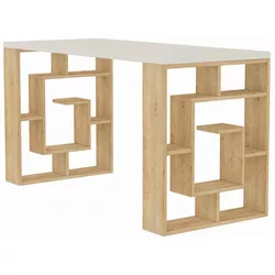 купить Офисный стол Trendy Labirint, alb, stejar 140x75x60cm в Кишинёве 