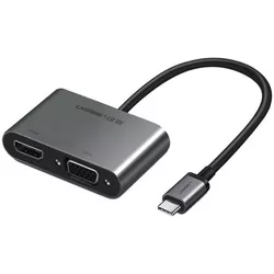 купить Переходник для IT Ugreen 50505 USB-C to HDMI + VGA Adapter with PD, Silver в Кишинёве 