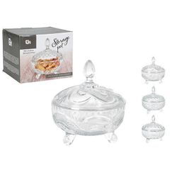 cumpără Container alimentare Excellent Houseware 47748 Конфетница Ripple 825ml D16x18cm, стекло în Chișinău 