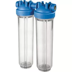 купить Фильтр проточный для воды ATLAS Filtri Filtru DP 20 BB duo transporent 1" (fără cartuş) в Кишинёве 