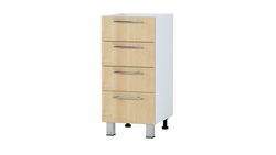 Kitchen lower cabinet with 4 boxes, 400 mm