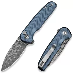 купить Нож походный Civivi C20052F-DS1 Mini Shakan, mâner aluminiu albastru, Button Lock в Кишинёве 
