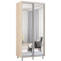 купить Шкаф Mobildor-Lux Арон с раздвижными зеркальными дверцами (100x60x200H см) Sonoma в Кишинёве 