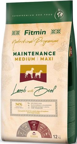 купить Корм для питомцев Fitmin Dog medium maxi maintenance lamb&beef 12 kg в Кишинёве 