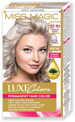 Vopsea p/u păr, SOLVEX Miss Magic Luxe Colors, 108 ml., 123 (10.1) - Blond platinat