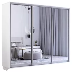 cumpără Dulap Mobildor-Lux Fox uși glisante din oglinzi (240x60x220H cm) Alb în Chișinău 