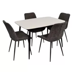 купить Комплект стол и стулья Evelin di Costacurta стол DT-532R B + 4 стула YTC-055B UF885-15 (Dark grey) в Кишинёве 