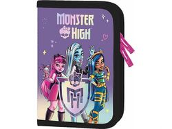 купить Школьный пенал St.RIGHT 52821 Penar 21x13.5x3.5cm, Bambino Monster Nigh, textil, cu 2 buzunare в Кишинёве 