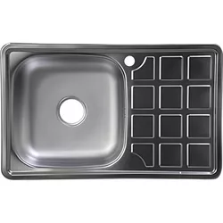 cumpără Chiuvetă bucătărie Rubano 27418 incastrabila 780x420x180mm (stinga), inox, decor-0,8mm în Chișinău 