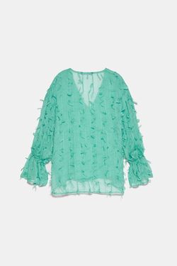 Блуза ZARA Бирюзовый 7969/037/512
