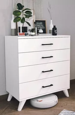 купить Комод Nex Home Комод, 4 отделения, 76x44x86,5 см, Белый (27-02-01) в Кишинёве 
