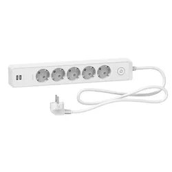 cumpără Filtru electric Schneider ST945U1W, 5 locuri + 2 USB + intr. 16A 1.5m în Chișinău 