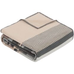 cumpără Textile de casă Ibena 2858/380 Jacquard Decke Brandon GOTS Grey/beige în Chișinău 