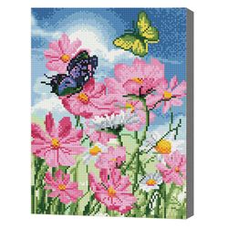 Бабочки и цветы, 30x40 см, алмазная мозаика QS200395