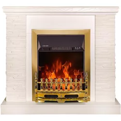 купить Камин электрический ArtFlame Rock & Galileo gold, 903x980x300 mm, Alb в Кишинёве 
