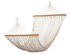 Hamac din fringhii 200X80cm, cu suporturi din lemn