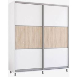 купить Шкаф Mobildor-Lux Арон с горизонтальными раздвижными дверцами (230x60x210H см) Brilliant White в Кишинёве 