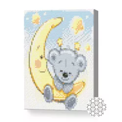 купить Картина по номерам Art Gallery JS24805 Mozaic cu diamante 20x30cm Ursulet pe luna в Кишинёве 