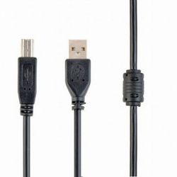 Cable USB, AM/BM,  4.5 m, USB2.0  Premium quality with ferrite core, Cablexpert, CCF-USB2-AMBM-15