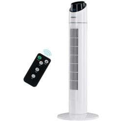cumpără Ventilator de podea Ardesto FNT-R36X1W колонного типа, высота 90 см, дисплей, таймер, пульт ДУ, металлик în Chișinău 