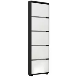 купить Полка для обуви Mobildor-Lux Leo Slim 80x16x203H cm Anthracite/White в Кишинёве 