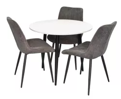 cumpără Set masă și scaune Evelin di Costacurta стол DT-404-3B + 3 стула YTC-055B Dark grey în Chișinău 
