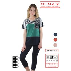 Женская футболка с брюками 3 четверти (2XL-5XL)