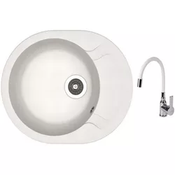 купить Мойка кухонная со смесителем Dr.Gans Berta 580 + SanDonna F 9995 alb в Кишинёве 