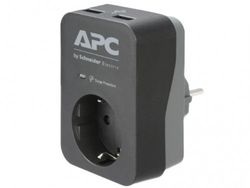 APC PME1WU2BRS Essential SurgeArrest 1 Outlet 2 USB Ports Black 230V Russia