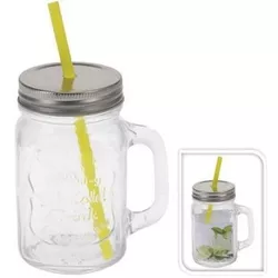 cumpără Veselă pentru băuturi Excellent Houseware 41486 Банка для напитков 0.45l с ручкой и трубочкой în Chișinău 