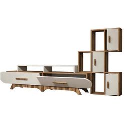 cumpără Comodă TV Trendy Flora S, Nuc, Crem 205x50x36cm în Chișinău 