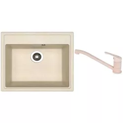 купить Мойка кухонная со смесителем Dr.Gans Nika 570 + SanDonna F 1066 bej в Кишинёве 