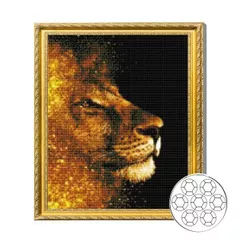 купить Картина по номерам Art Gallery GA84504 Mozaic cu diamante 40x50cm Profilul leului в Кишинёве 
