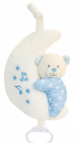 Baby Bear Teddy urs muzical pe luna, 20 cm, cod 42931