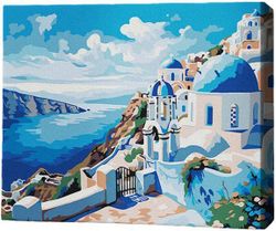 cumpără Tablou pe numere BrushMe RMG0023FC 30x40сm (fără cutie) Santorini în Chișinău 