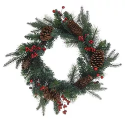 cumpără Decor de Crăciun și Anul Nou Promstore 49346 Coroana decorativa naturala cu conuri D45cm în Chișinău 