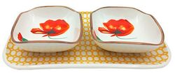 cumpără Veselă Tognana 51435 Набор для апперитива 3ед 23x14cm Bistro, фарфор, маки în Chișinău 