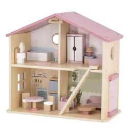 купить Домик для кукол PolarB 44256 Căsuță din lemn pentru păpuși Roz в Кишинёве 