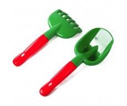 Set lopatica si grebla pentru nisip, verde, cod 42601