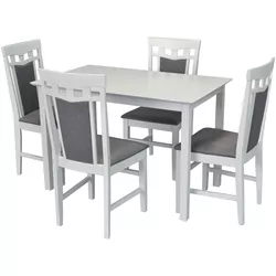 купить Комплект стол и стулья Evelin di Costacurta стол Gloria White + 4 стула Deepa R White/Grey в Кишинёве 