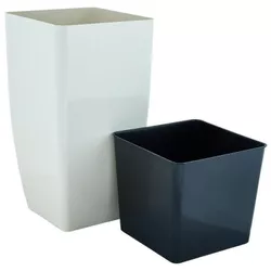 cumpără Ghiveci pentru flori Aleana 115037 Cvadro 22x22x41.5 cm, white rose în Chișinău 