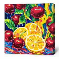 cumpără Tablou pe numere Ideyka KHO5732 40x40cm Eco, Placere suculenta cu vopsele metalice în Chișinău 