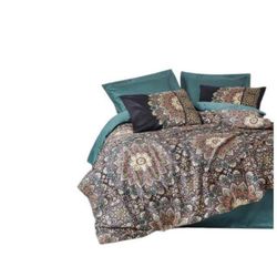 cumpără Lenjerie de pat Cotton Box Ornate Petrol Satin (2 persoane Euro) în Chișinău 