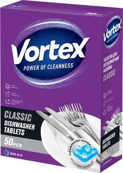 Таблетки для посудомоечных машин Vortex Classic, 50 шт.