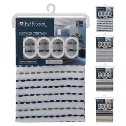 купить Занавеска для ванной Promstore 55585 Штора для душа 180 x 200 см, для ванной комнаты, полиэстер в Кишинёве 
